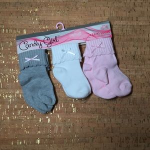 Candy Girl 6 pack Sox Grey/White/Pink